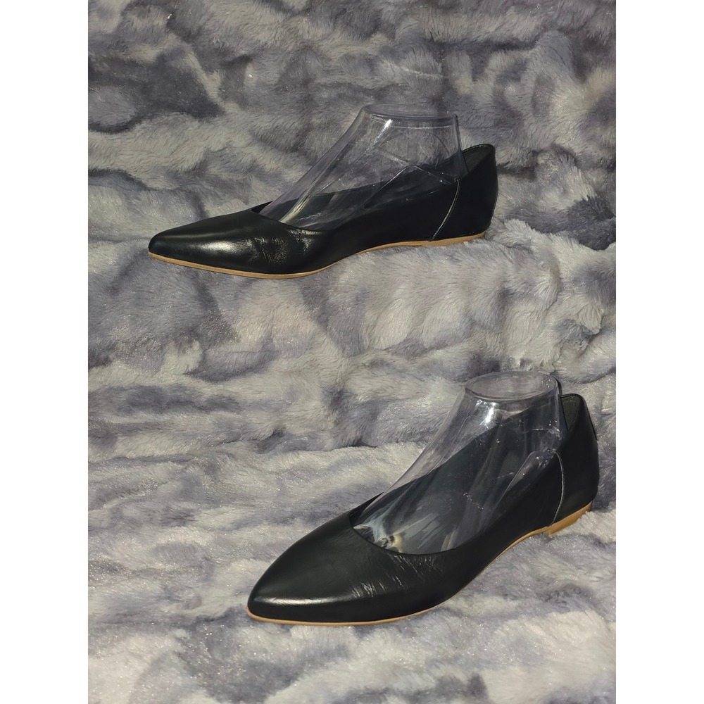 Coach and Four Black Leather Pointed Toe Flats